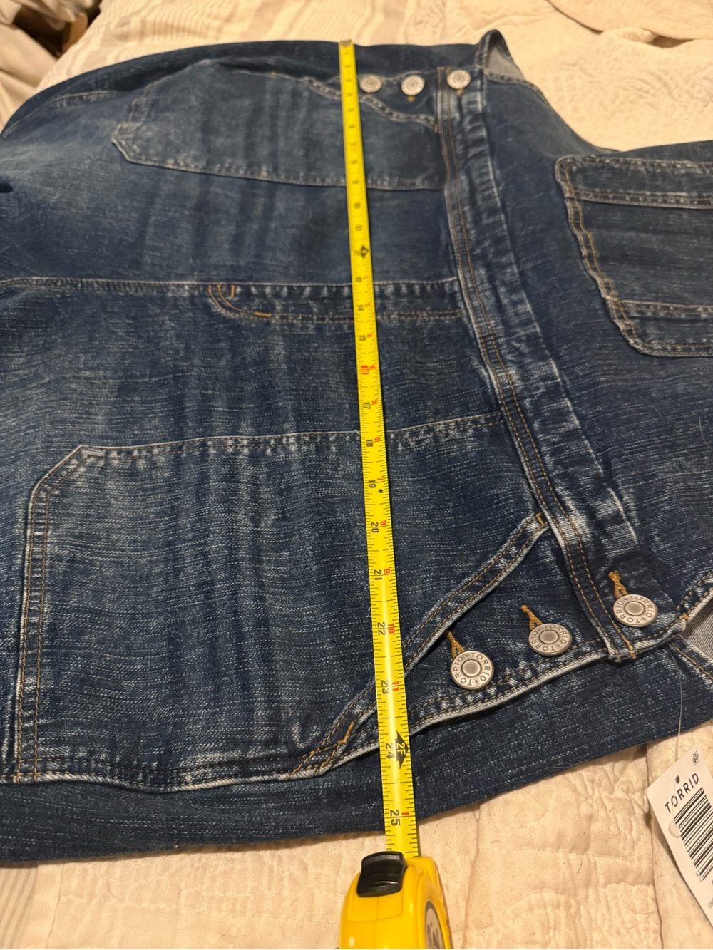 Torrid Real McCoy Vintage Stretch High Rise Classic Dark Blue Denim Overalls - Picture 9 of 9